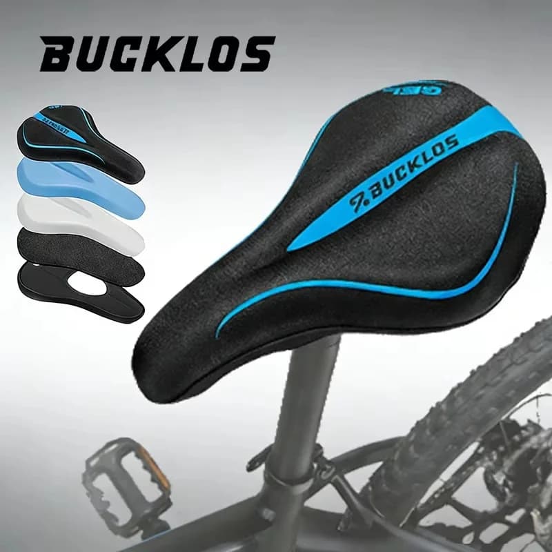Bucklos Coprisella per bicicletta in gel di silicone ispessito traspirante antiscivolo in memory foam con cinturino in lycra con chiusura a strappo per mountain bike e bici da strada