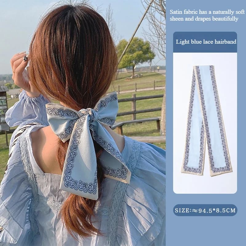 Versatile fascia per capelli in seta in stile francese – perfetta per legare i capelli o decorare una borsa