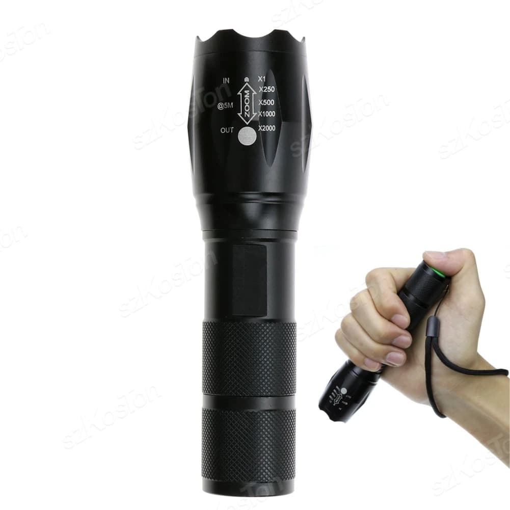 Torce a LED ad alta potenza torcia da campeggio multifunzionale in lega di alluminio luce zoomabile impermeabile bisogno di 18650 batterie al litio