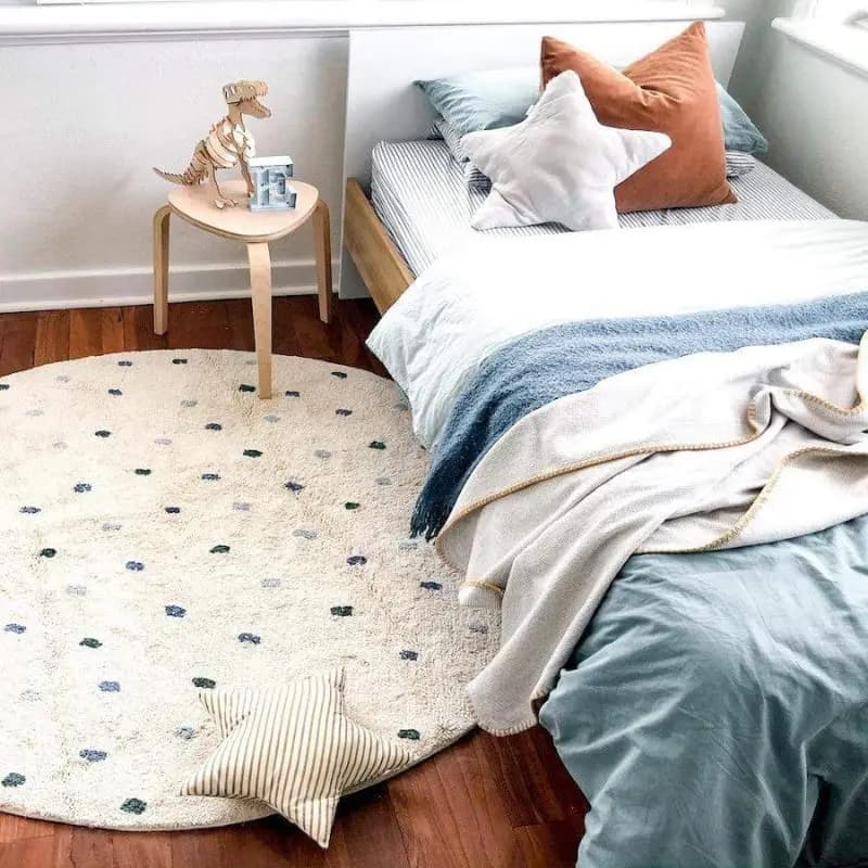 Dot Fluffy Carpet soggiorno rotondo peloso Nursery Play Mat per bambini morbido tappeto per bambini peluche tappeto per camera da letto regali di natale per i bambini