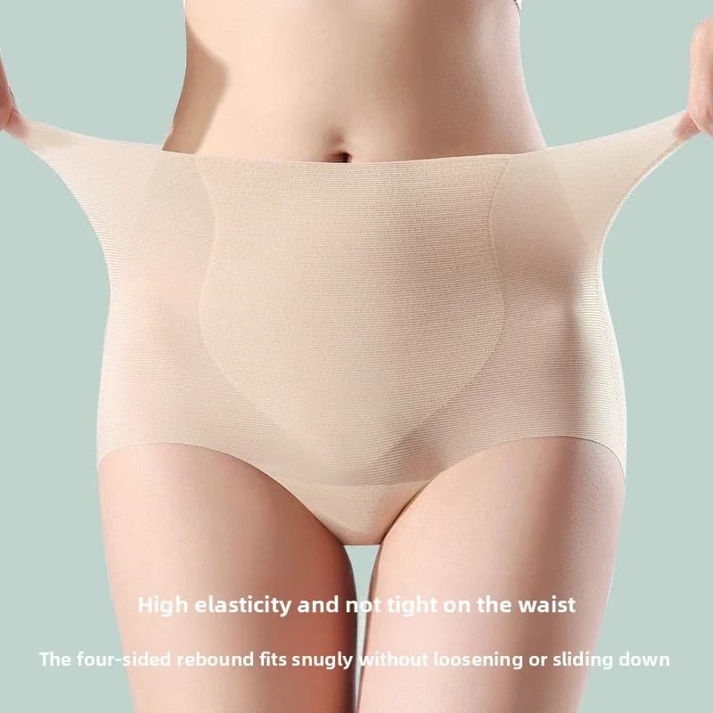 Intimo senza cuciture in seta di ghiaccio a vita alta da donna Mutandine estive ultrasottili ad asciugatura rapida L-2XL Slip fitness da donna