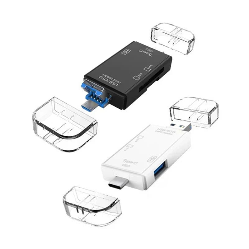 1/3/5pcs 6 IN 1 USB/Micro USB/Type C To SD TF Card Reader Adapter 480Mbps USB 3.0 OTG Memory Card Reader Laptop PC Accessories