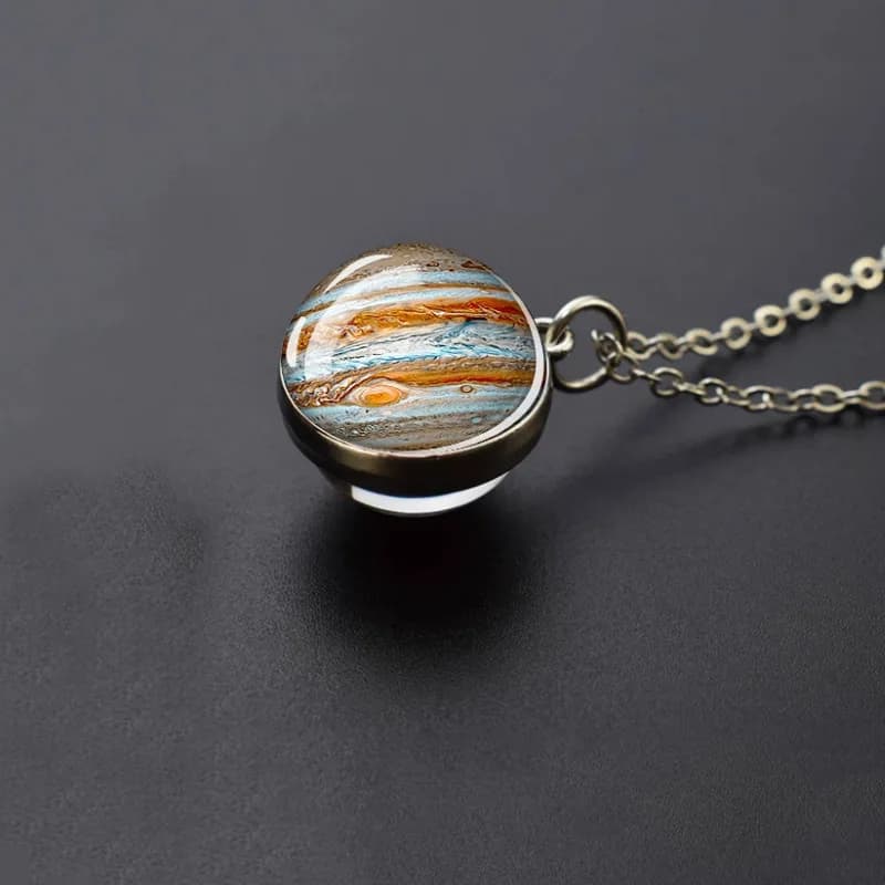 Collana Luminosa Notturna con Stelle per Donne, Ciondolo Sfera di Vetro con Gemma di Cristallo, Gioiello Bohemien a Strati da Sogno, Regalo