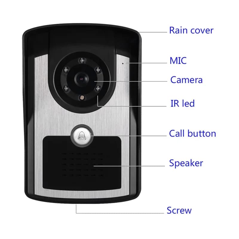 Videocitofono antipioggia per visione notturna con touch screen WIFI Tuya APP campanello per sistema di controllo accessi
