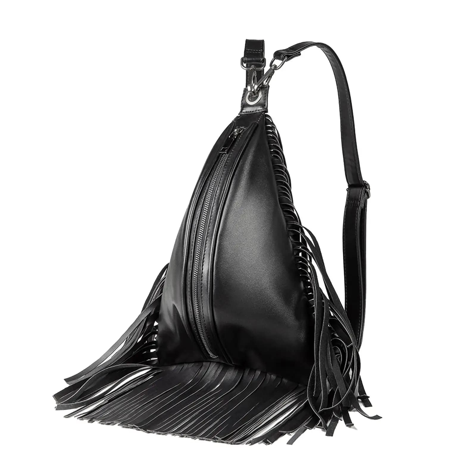 Zaino Nero in Pelle PU con Nappine, Regalo di Natale, Zaino da Viaggio con Cerniera Liscia, Zaino Vintage da Donna per Ragazze e Fidanzate
