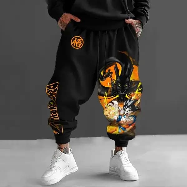 Pantaloni Sportivi Casual Hip Hop Oversize con Stampa 3D Dragon Ball Goku & Shenron, Asciugatura Rapida, per Uomo Donna Bambino - Collezione Estiva 2026