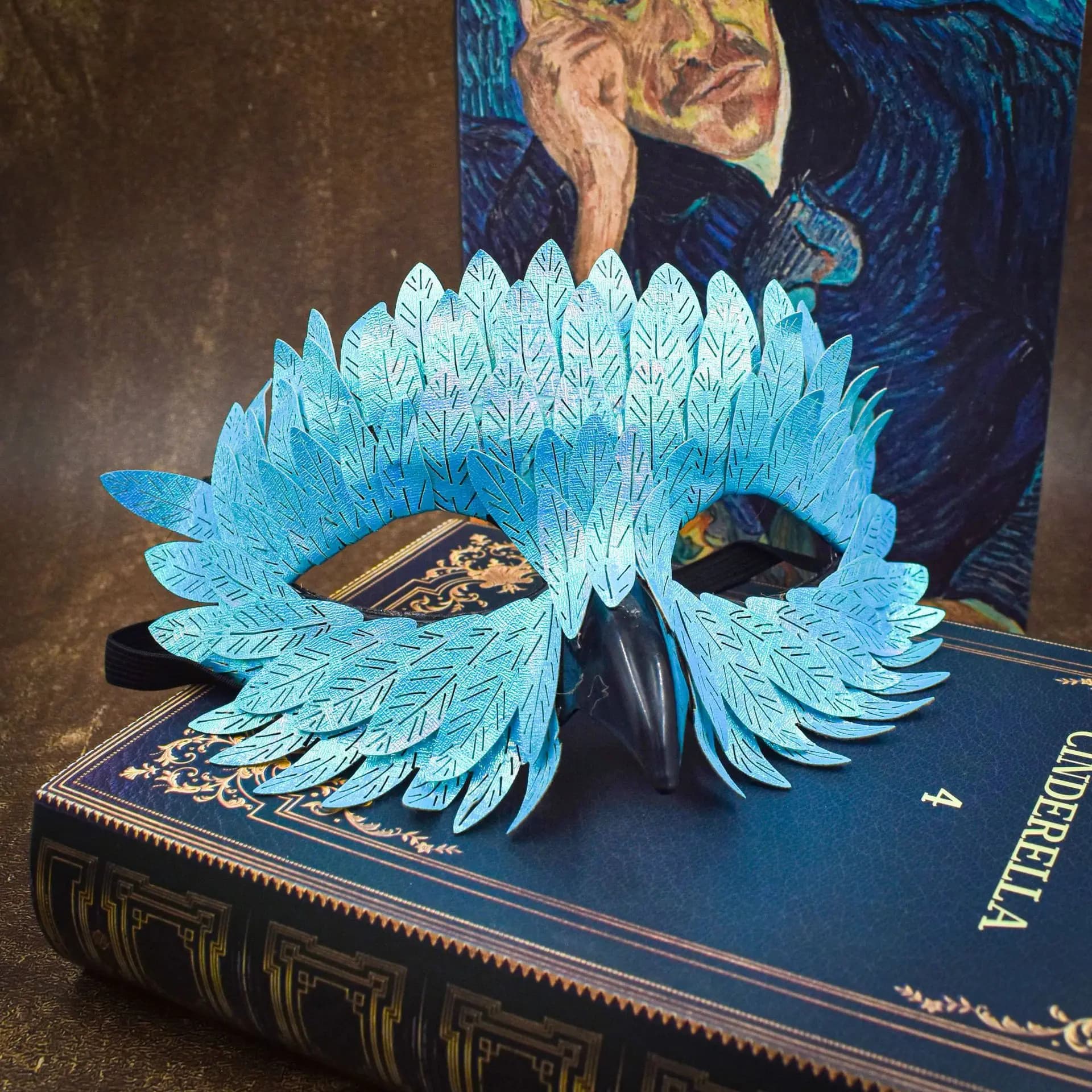 Squisita Maschera a Becco di Uccello Nera, Mezza Maschera in Piume di Gufo per Carnevale, Feste in Maschera, Cosplay, Spettacoli Teatrali, Accessori per Costumi