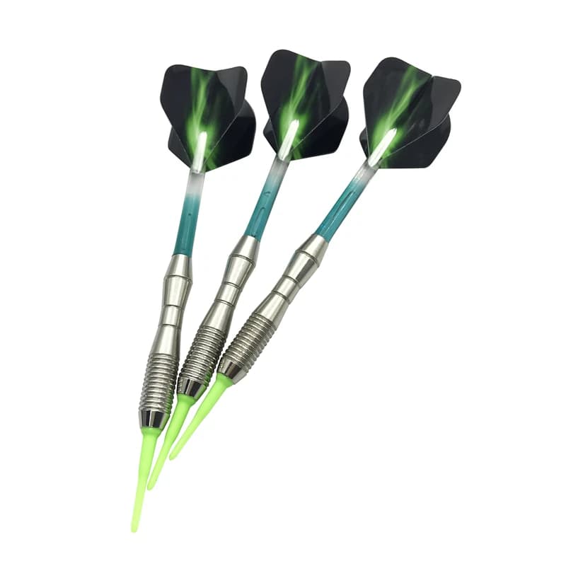 Darts 3pcs/set Soft-tip Approximately 17g Blue Green Red Four-part Assembly Standard Safety Dart Shaft Aurora Wing Dart Flight