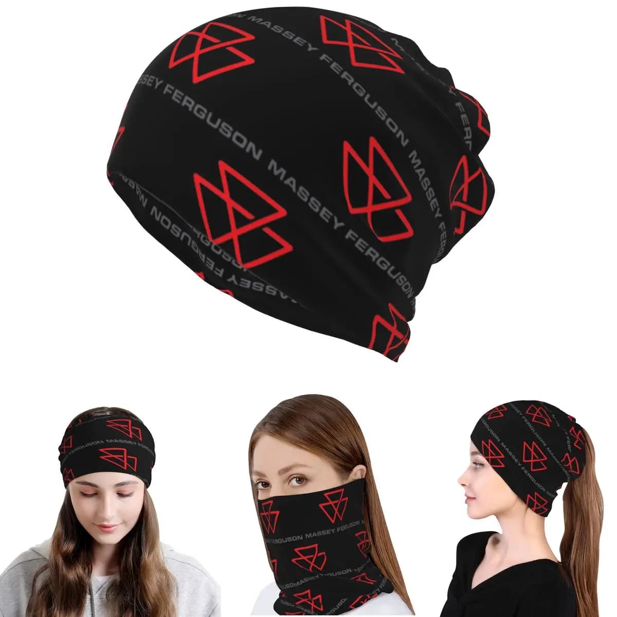 Massey Ferguson Logo Bandana Neck Gaiter Mask Sciarpa Fascia per la testa multifunzione Cappello per uomo donna adulto traspirante