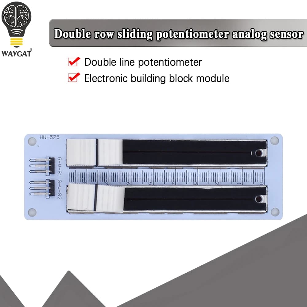 Module Potenziometer Linear Double Fila 10K Slide for Arduino, Linear Resistance Swivel Mixer