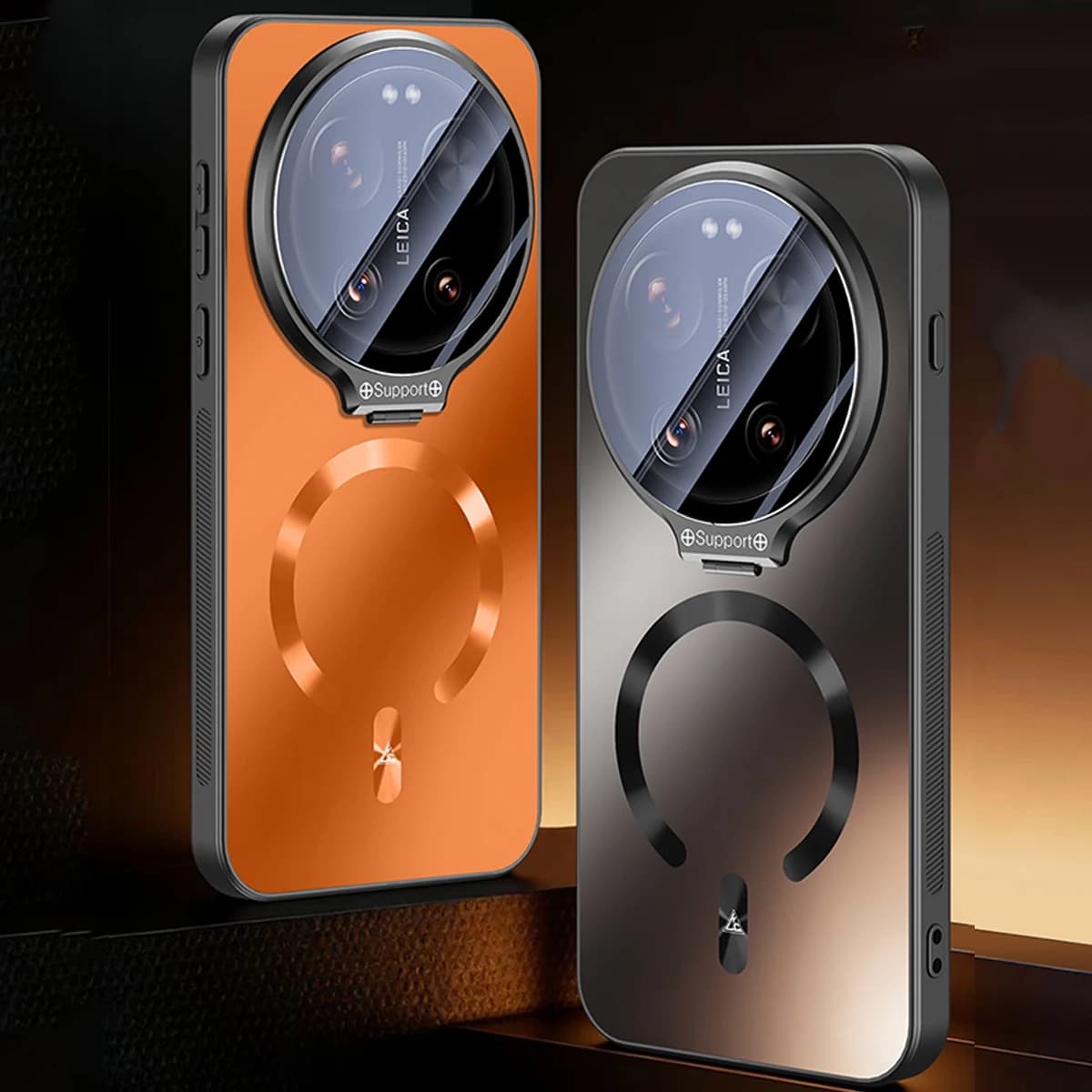 Lens Kickstand Wireless Charging Magnetic Case For Xiaomi 17 Ultra Mi 15 Ultra mi14Ultra, Built-in Camera Protection Phone Cover