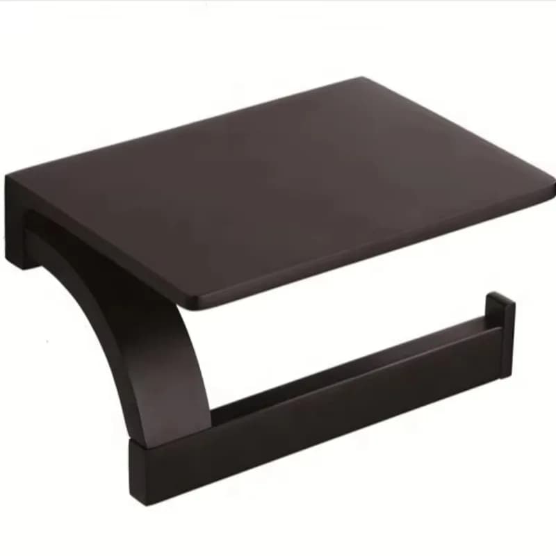 Modern bathroom toilet paper holder, wall-mounted bath paper roll holder with telephone shelf