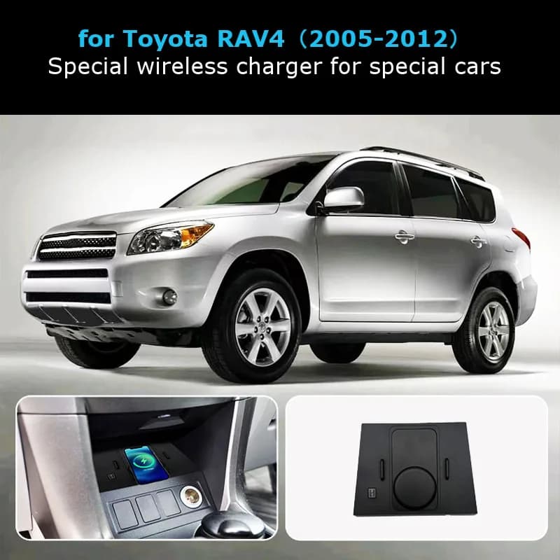 For Toyota RAV4 4th 5th 2005-2010 2011 2012 Wireless Fast Charger for Special Cars Integrated Wireless Charging Mat Electronics for Cars