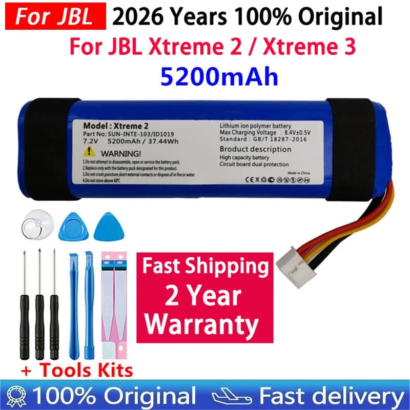 Batteria per Altoparlante Bluetooth Wireless 100% Originale da 5200mAh per JBL Xtreme2 2nd Player Xtreme3 Xtreme 2 3, Spedizione Rapida