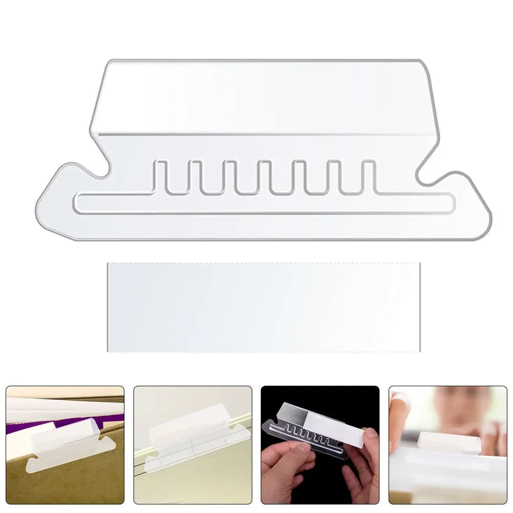 1 set di etichette per cartelle sospese facili da usare, in materiale PVC, per la classificazione dei documenti, per ufficio, scuola, hotel, archivio