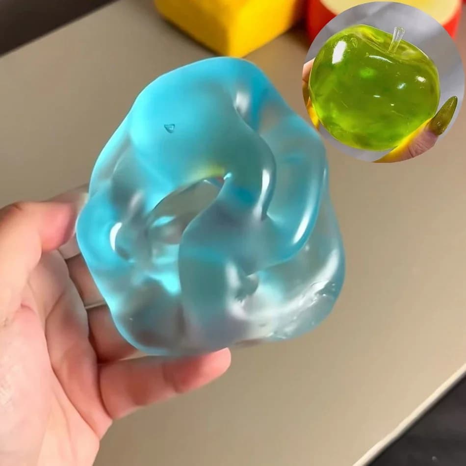 Pallina Antistress Morbida a Forma di Mela Verde, Giocattolo Sensoriale per ADHD e Autismo, Giocattolo da Spremere a Lenta Risposta per Adulti e Bambini, Regalo di Natale