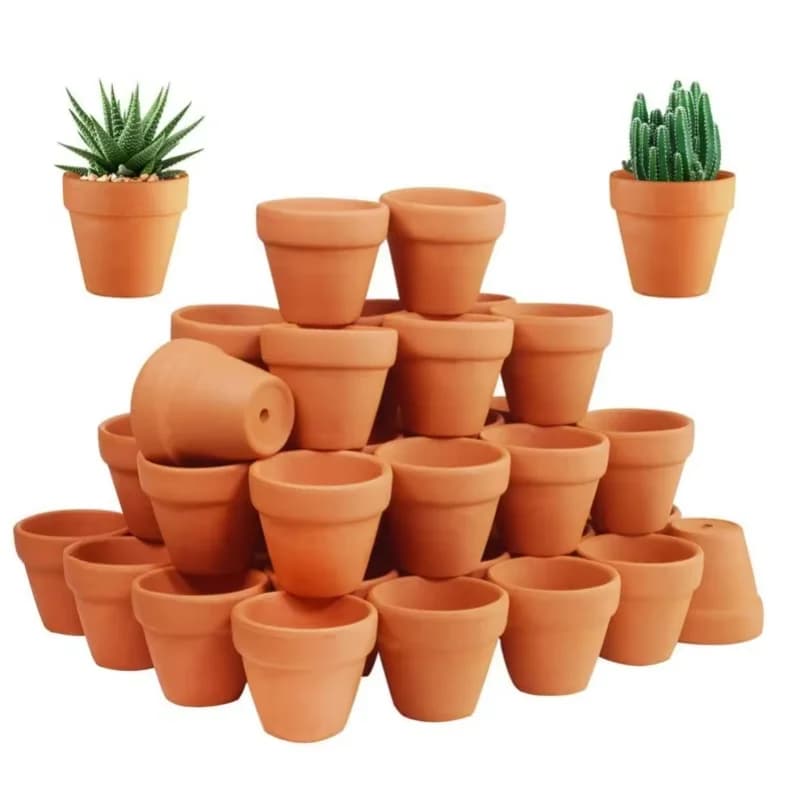 Tiny Terracotta Pots - 1.3 inch Small Mini Clay Pots with Drainage Holes Flower Nursery Terra Cotta Pots for in/outdoor