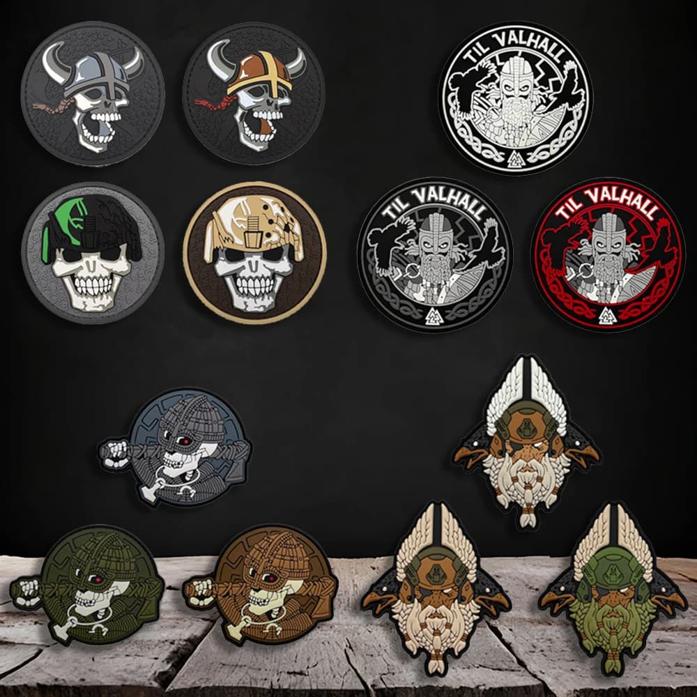 Patch in PVC a forma di teschio per gilet tattici/cinghie, effetto fosforescente, patch morale con chiusura a strappo, patch per zaino, patch per abbigliamento, in gomma morbida