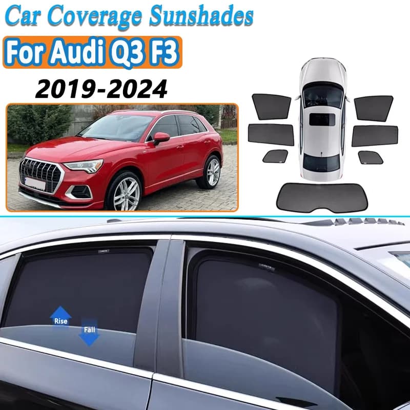 Car Sunshades For Audi Q3 F3 2022 2019~2024 2023 Windshield Heat Insulation Curtains Privacy Window Sun Visors Shades Accessorie