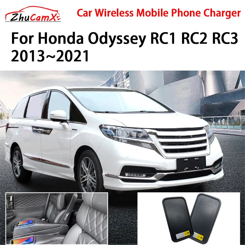 Caricatore per telefono cellulare wireless per auto Console centrale di archiviazione QI 18W iPhone ricarica rapida per Honda Odyssey RC1 RC2 RC3 2013-2021