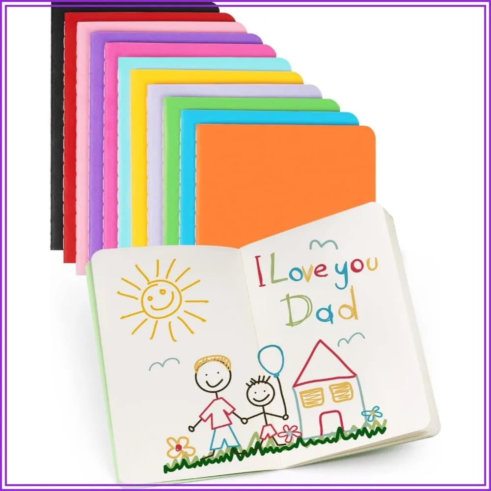 12 Pack Mini Pocket Notebooks, 3.5x5.5 Inches, 60 Pages Each, Blank Sketchbook for Kids, Colorful Covers