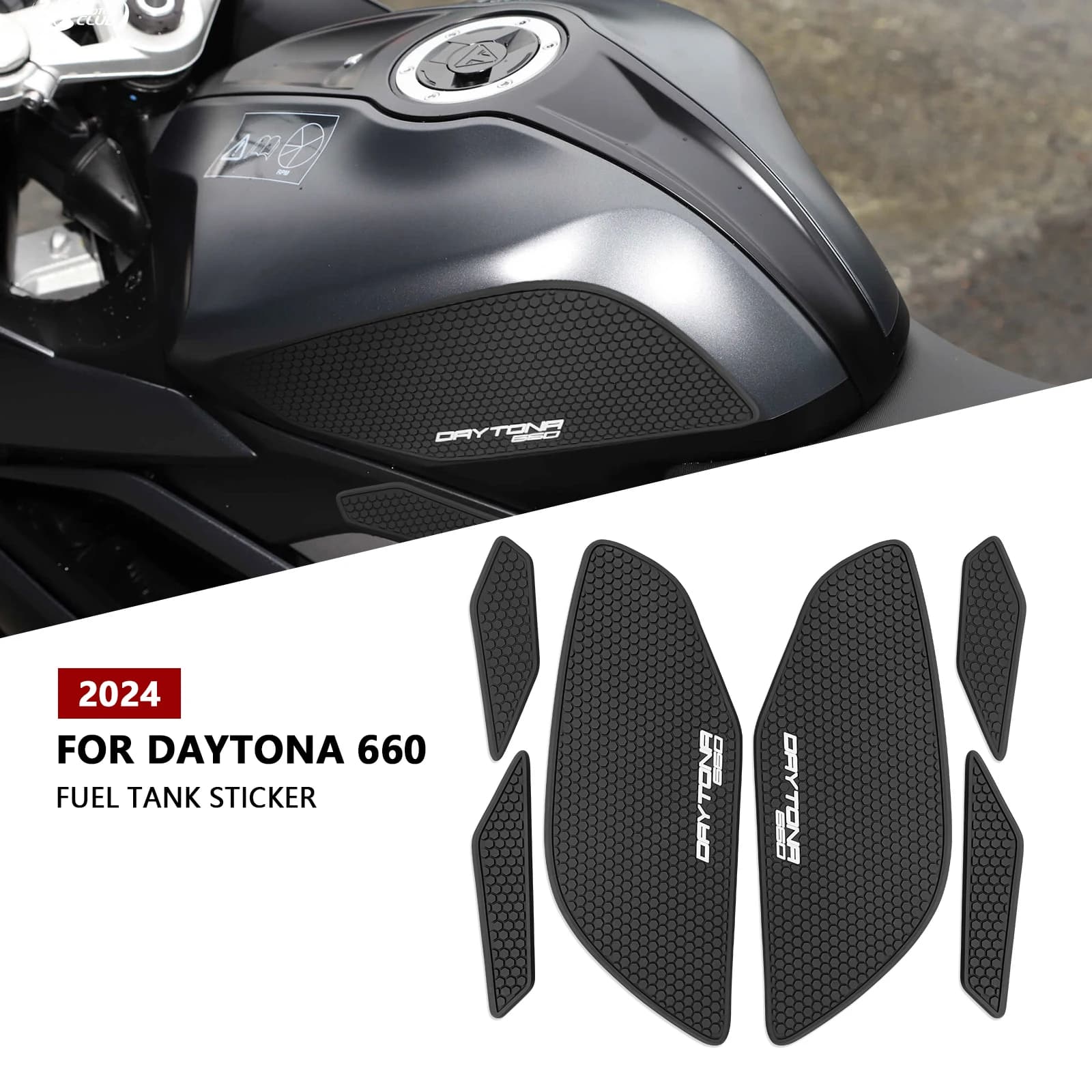 Per Daytona 660 Daytona660 2024 Accessori Moto Rilievo del Carro Armato Della Protezione Della Decalcomania Gas Ginocchio Grip Serbatoio Trazione Pad