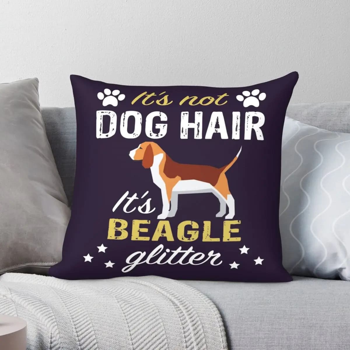 Beagle Dog Its Beagle Glitter Square federa poliestere lino velluto Creative Zip Decor divano Seater fodera per cuscino