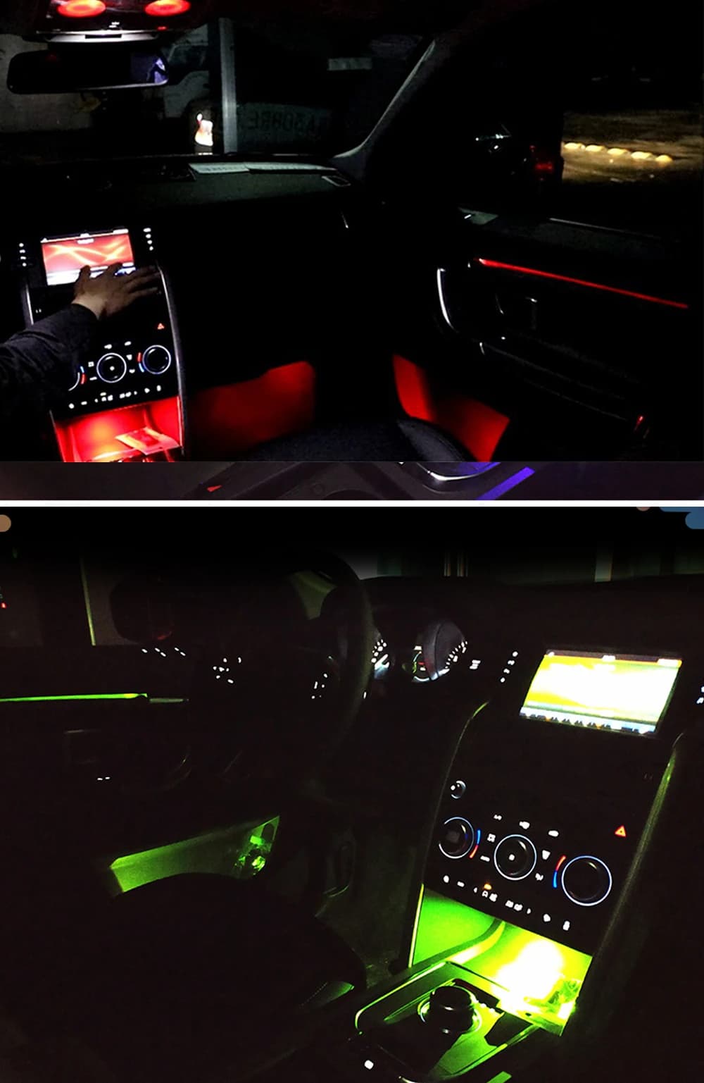 Luce ambientale per Land Rover Discovery Freelander 16-19 Luce ambientale LED Cruscotto Porta Lampada atmosfera Porta striscia illuminata