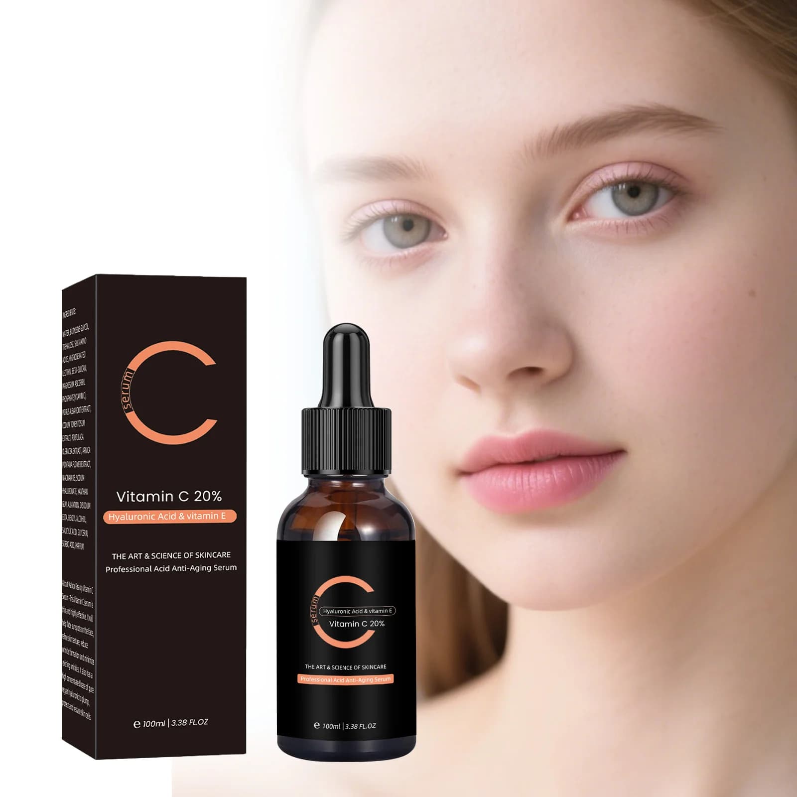 Serum to vitamin C Anti aging Skin uniform tone Hydrating pore Shrimping skin brightening products Hyaluronic acid face serum 100ml