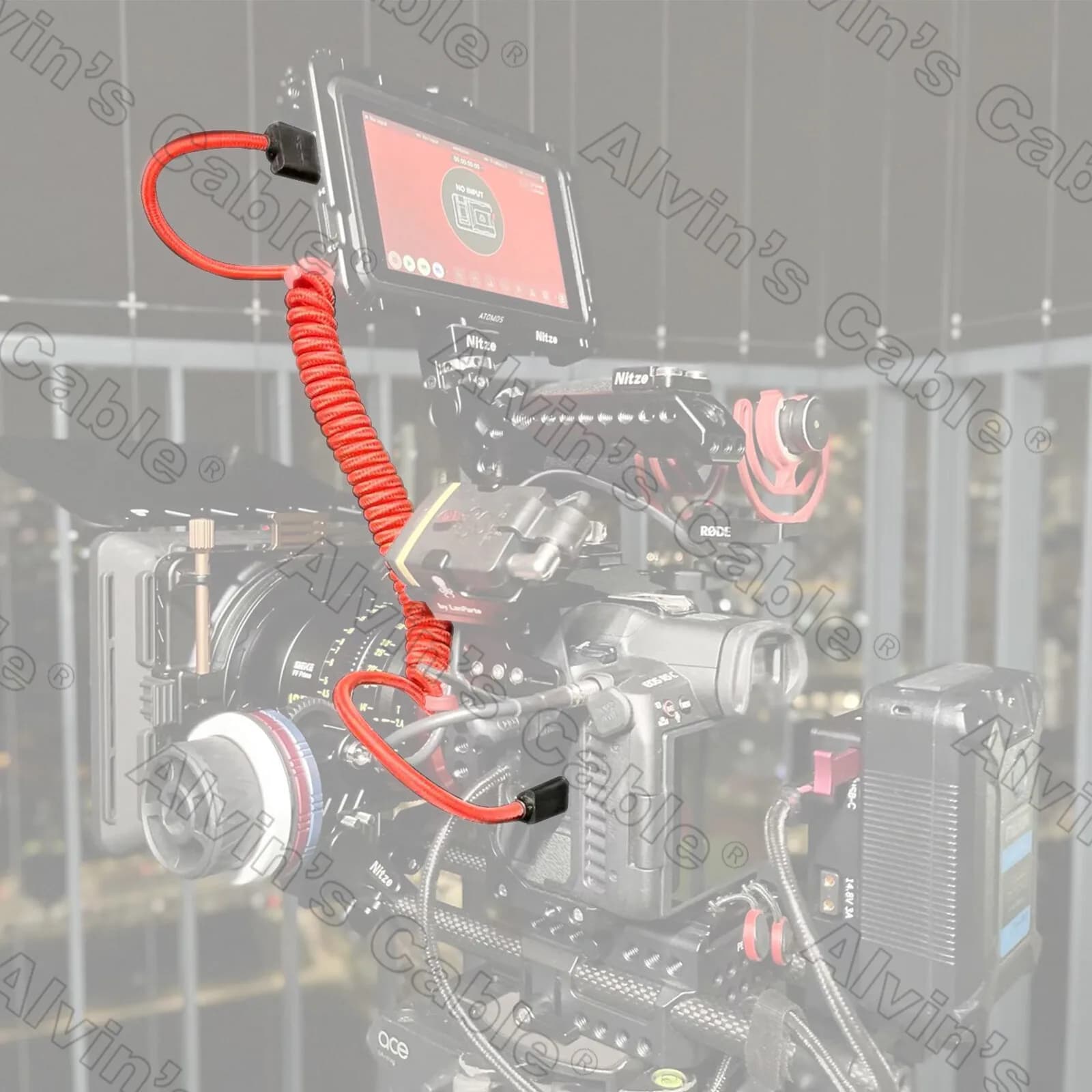Spiral cable woven from micro HDMI to full HDMI 8K 2.1 for Atomos Ninja V 4K 60P