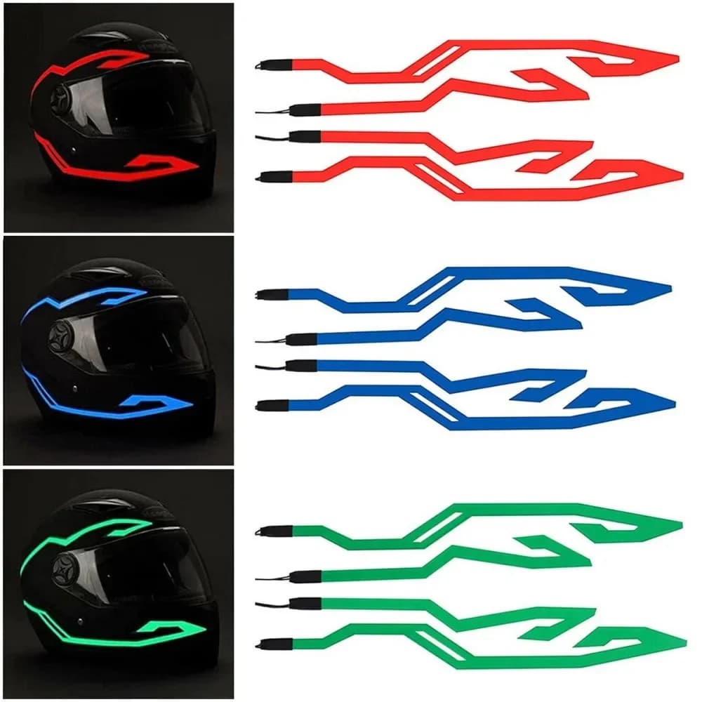 Casco da Moto Impermeabile con Luce LED Fredda 4-in-1 e Adesivo EL Luminoso, Accessori per Guida Notturna in Moto