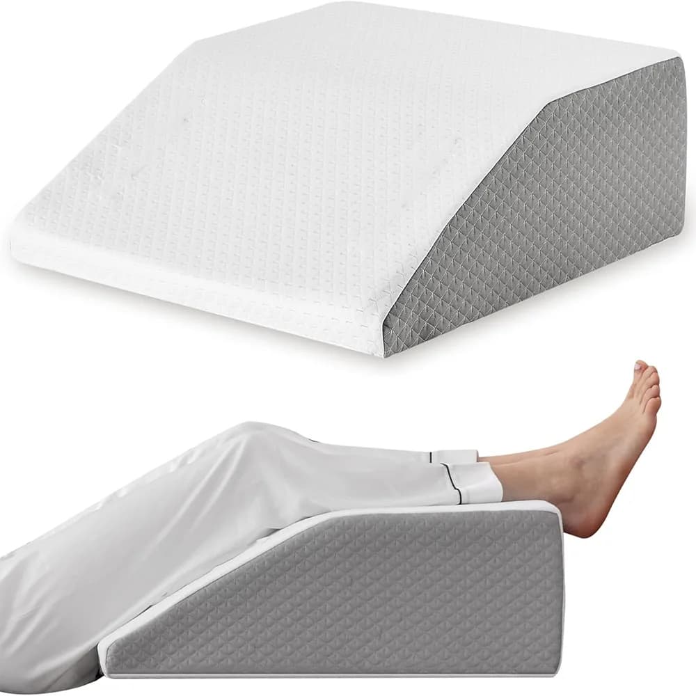 Cuscino per le gambe, cuscino rialzato per le gambe da 8 pollici per gambe, poggiatesta, dormire, cuscino con zeppa per le gambe per dormire lateralmente, cuscino con zeppa per gambe in memory foam