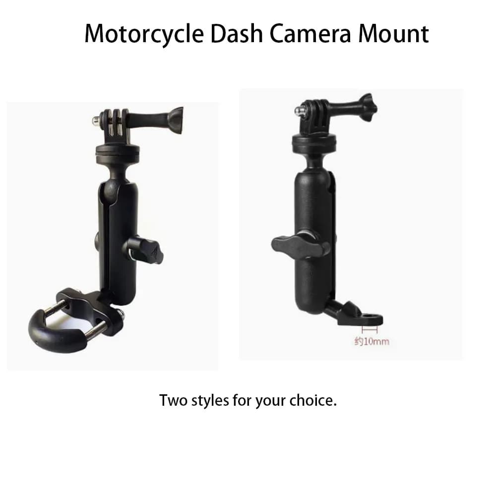 Supporto per Dash Cam da Moto in Lega di Alluminio, Montaggio su Manubrio per Action Camera
