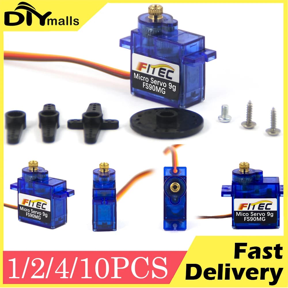 1/2/4/10PCS Feetech FS90MG 2.2KG 9g Servo Digitale Metal Gear Micro Servo Motore 4.8-6V 180 Gradi per 450 Elicottero Robot RC Auto