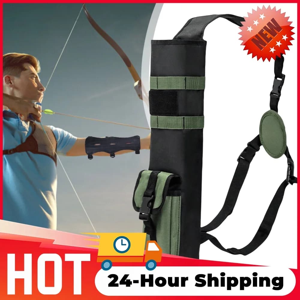 Archery Quiver with Molle System Pocket Back Arrow Quiver Dual Use Lightweight Arrow Holder for Bow Target Practicing