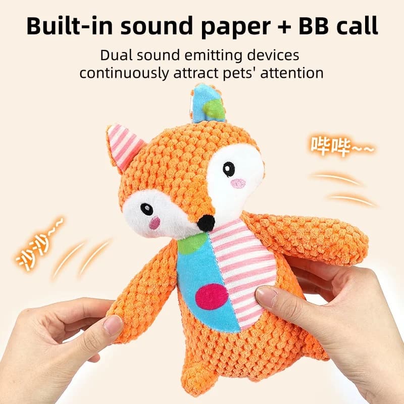 Soft Cute Animals Pet Plush Squeaky Toy Bite Resistant Interactive Dog Chewing Toy Molar Teeth Cleaning For Puppy Pet Supplies