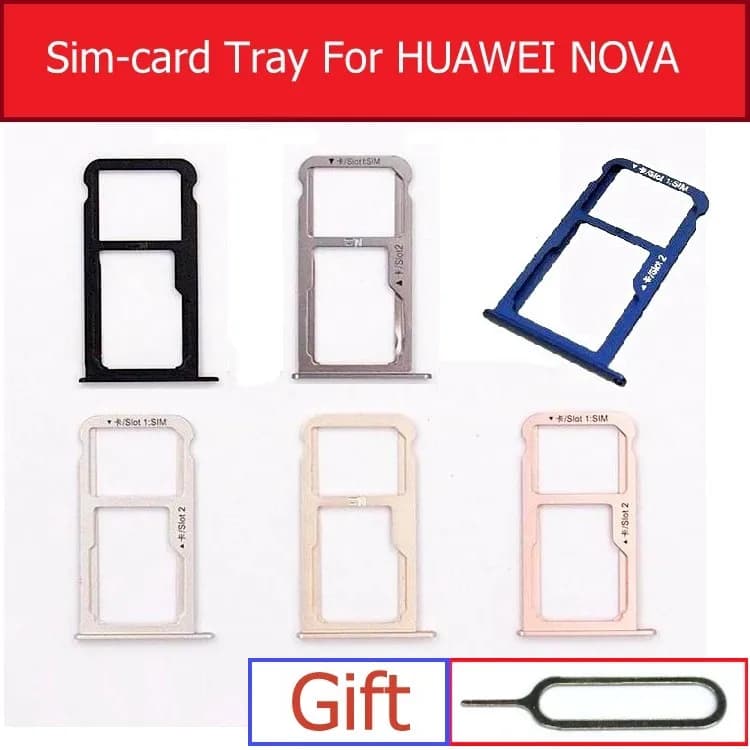 Supporto per vassoio Sim & Card per Huawei NOVA CAN-L01 L02 L03 L11 L12 L13 memoria e sostituzione dell'adattatore del connettore della scheda SIM