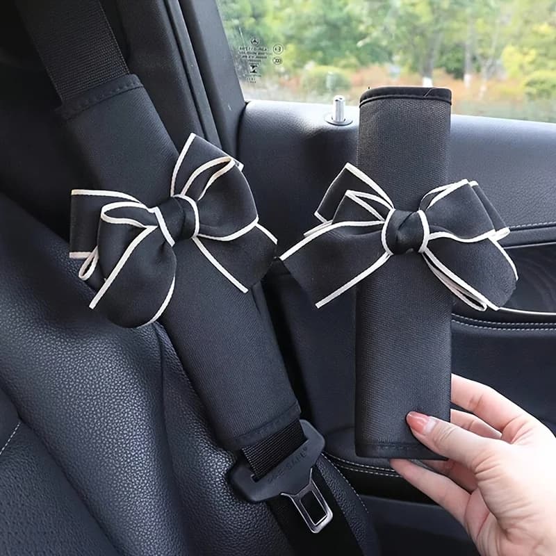 2 Pezzi Copricintura di Sicurezza per Auto, Cuscinetti Antiscivolo e Anti-schiacciamento Morbidi e Confortevoli per Decorazione Interna del Veicolo