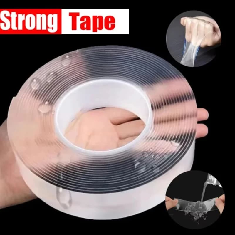 Nastro biadesivo super resistente Nano Tape, nastro adesivo trasparente riutilizzabile, impermeabile, resistente al calore, per la decorazione della casa e del bagno