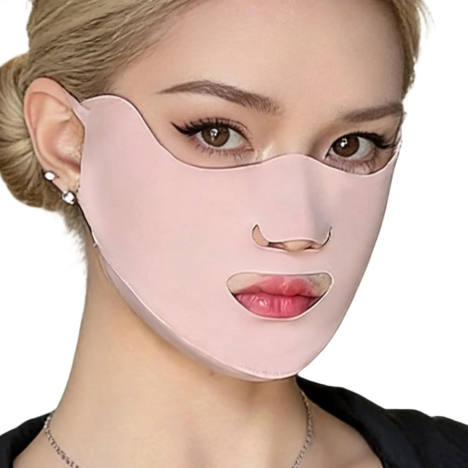 Breathable UPF50 Sun Protection Face Cover with Ear Loop Sun Face Masque for Motorcycle Riding Running Hiking Golf Fishing Work