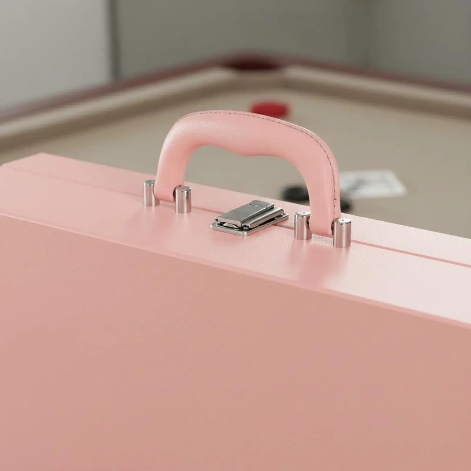Mahjong Box With Handle Mahjong Tile Storage Case Stylish PU Leather Game Box for Travel
