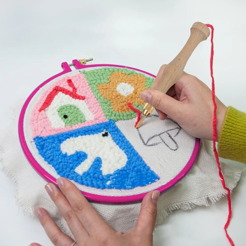 Double Sided Adjustable Embroidery Stand Hoop Hands-Free 6.5x9.84 Inch Punch Needle Frame Cross Stitch Holder For Quilting