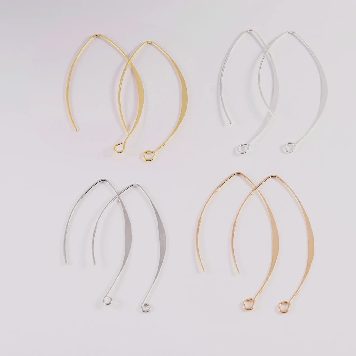10/20pcs 45 millimetri Anti Allergia V Forma Orecchino Ganci Fili Per Le Orecchie Orecchini Ipoallergenici Chiusura Filo per Gioielli Fai Da Te Che Fanno accessori