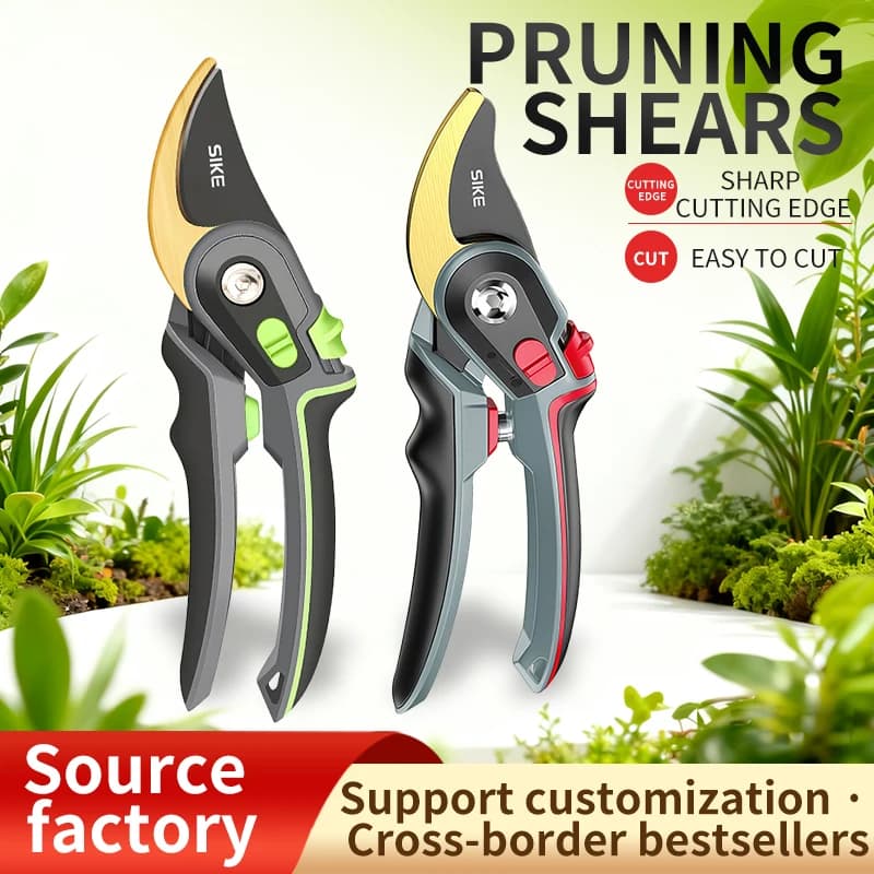 Power Scissors 8 SK5 Stainless Steel Poles, Manual Shears Resistant for Hedges, Flowers and Green Plants with Transport Bag
