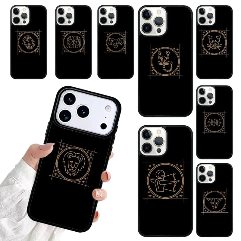 Zodiac Signs SOFT Phone Case For iPhone 17 16 15 14 13 12 11 Pro Max 17air Shockproof Cover Fundas