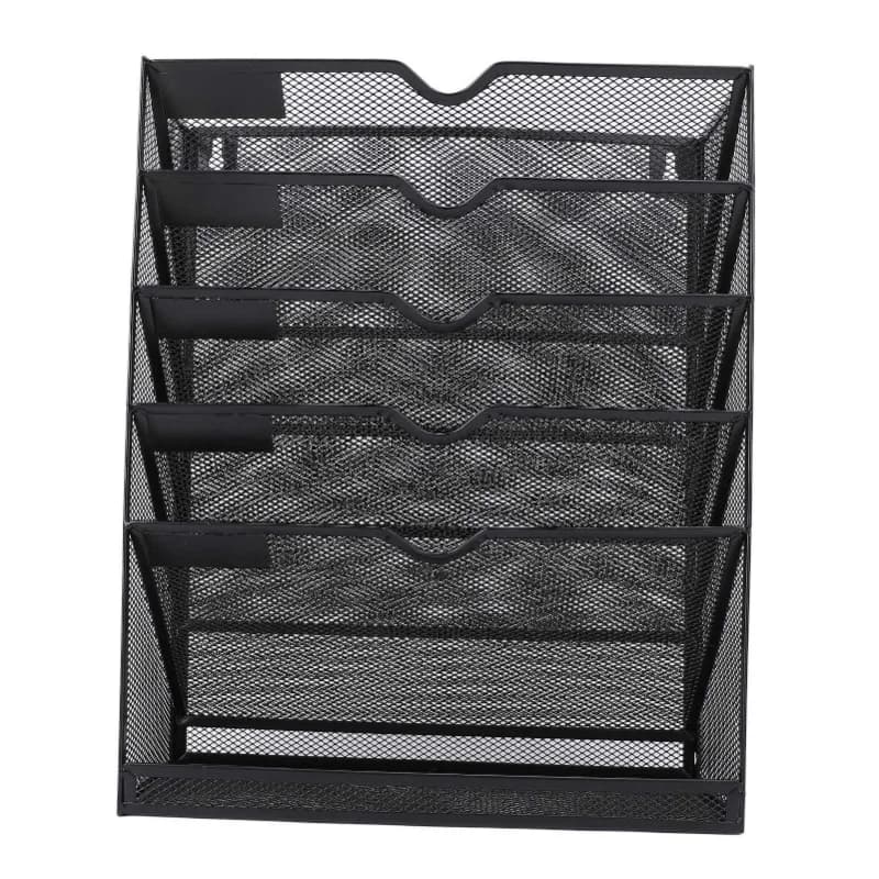 Wall File Folder Holder Multifunctional Metal 6 Tiers Hanging Wall Mounted File Organizer For Home