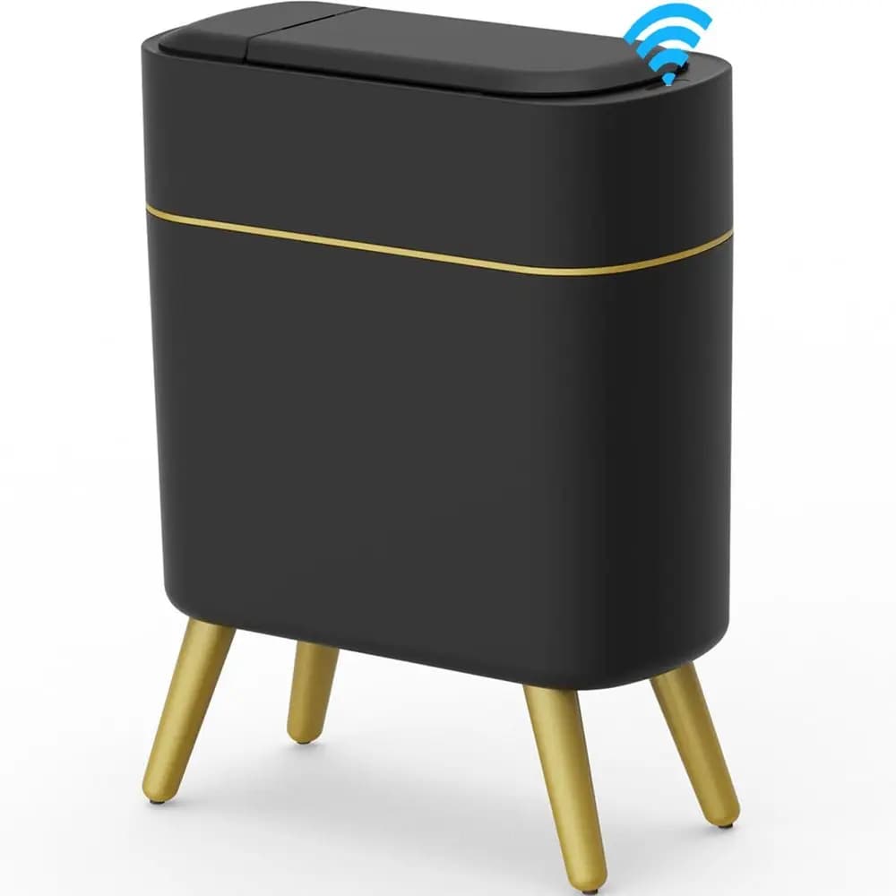 Cestino per Rifiuti da Bagno Automatico Senza Contatto, Moderno e Intelligente, Cestino Stretto per Camera da Letto, Lavanderia, Ufficio, in Plastica