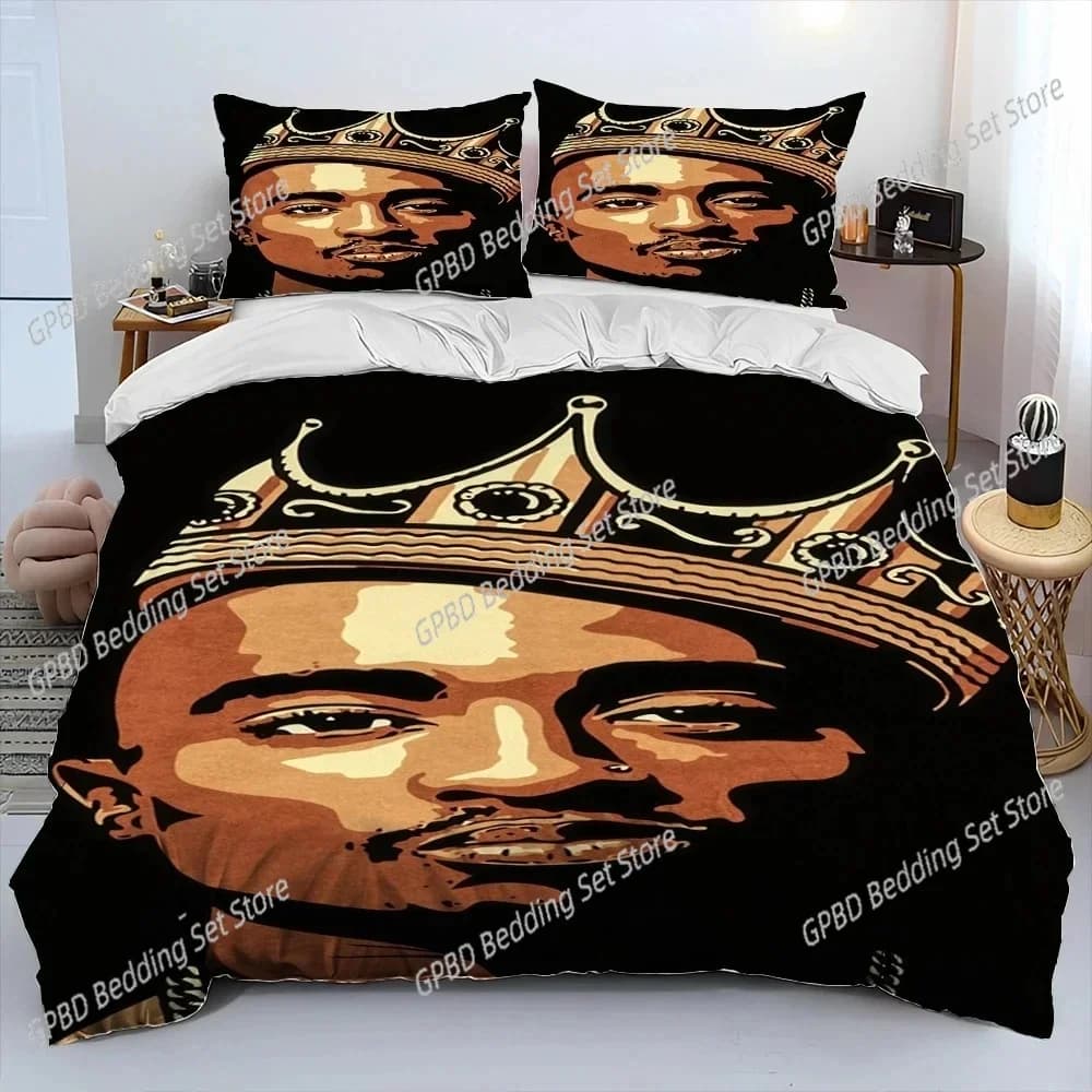 Hip Hop Art Rapper Legend Star Set biancheria da letto Camera da letto Copriletti morbidi e moderni Comodo copripiumino Copripiumino e federa