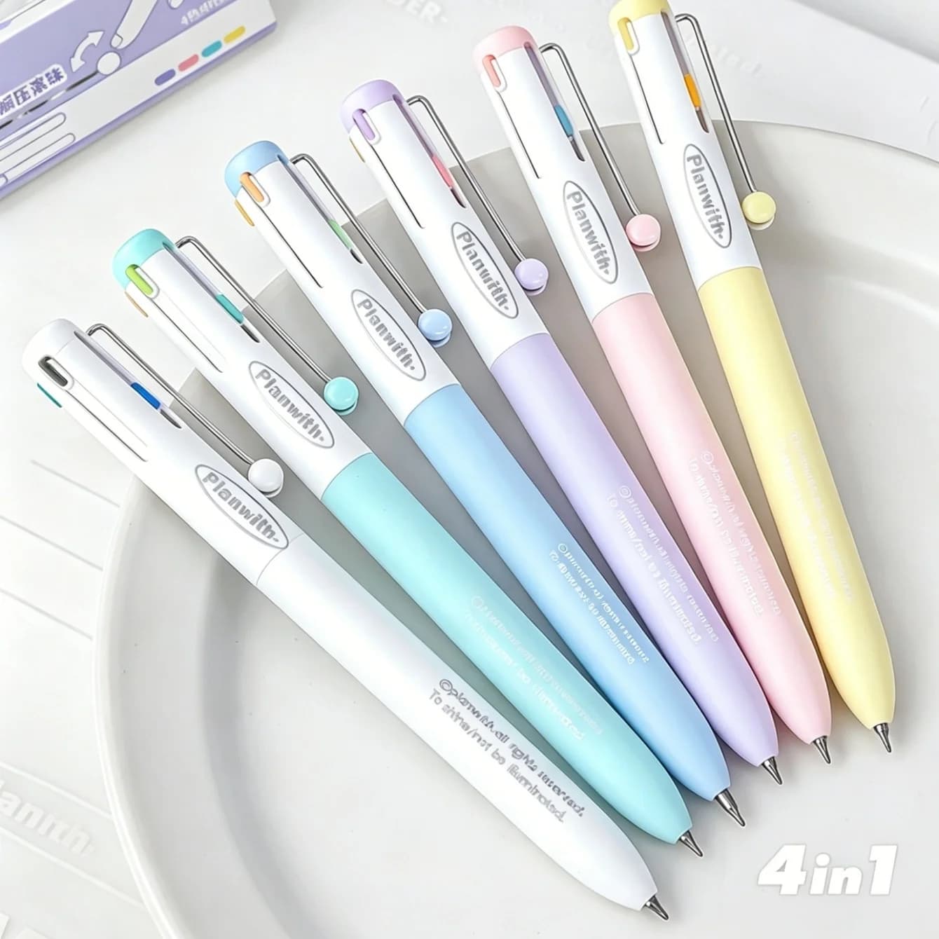1PC Multi-Colors Gel Ink Pen Retractable 4-in-1 Multicolor Stress Relief Rolling Ball Pen with Clip Spot Liner Highlighter A3334