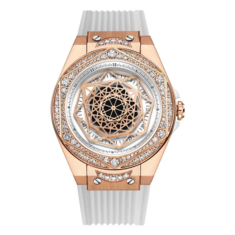 Hanbro Women's Quartz Watch 36 mm Vintage Women's Wrist Watch Luminous Waterproof Silicone Strap Fashionable Dial